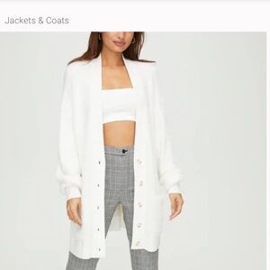 Aritzia Sunday Best Faux Fur Oversized Cardigan White XS,orig $129